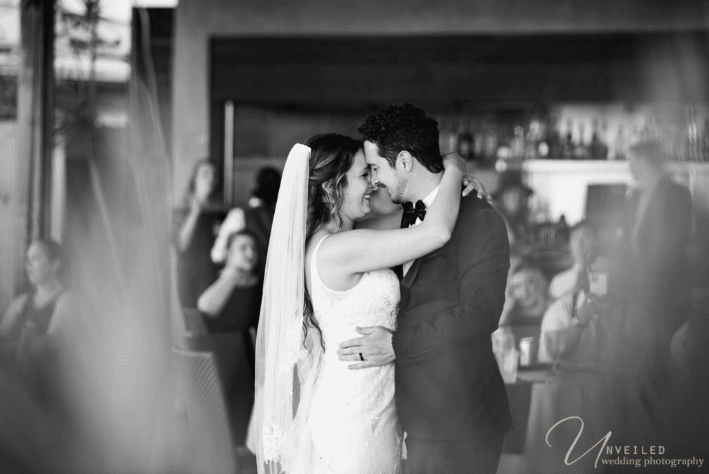 Black and white first dance shot for professional Wedding Photography Coverage.
