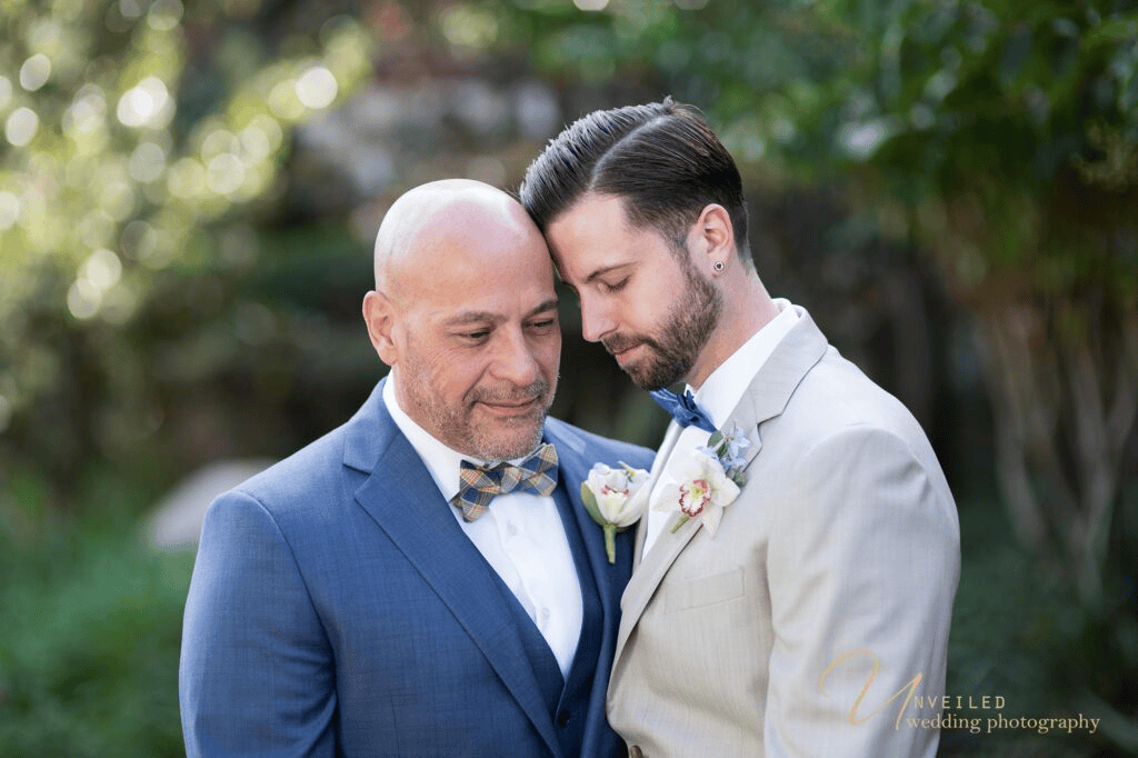 Intimate grooms portrait session by same-sex wedding photographer in San Diego expert.