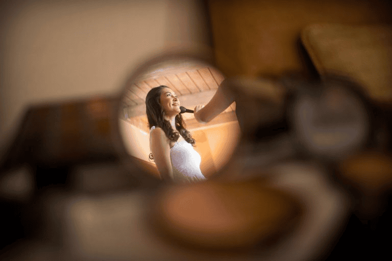 Mirror reflection of bride getting makeup done for Wedding Photography Trends 2027.